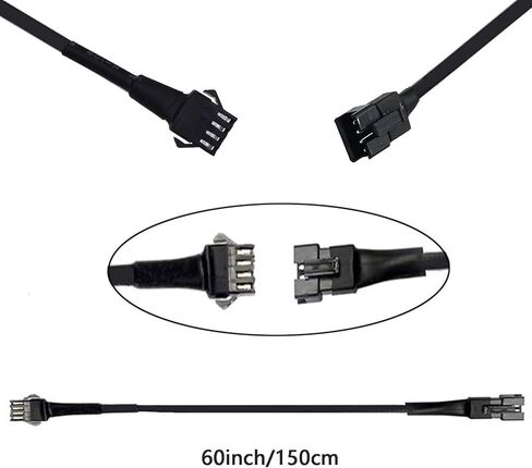 4 قطع سلك كابل تمديد 60 بوصة لإضاءة LED، موصل مسطح 4-PIN طول المدى لشريط الدراجة النارية RGB متعدد الألوان أضواء الصخور (تأتي مع قطعتين فاصل 1-2 Y) in Saudi Arabia