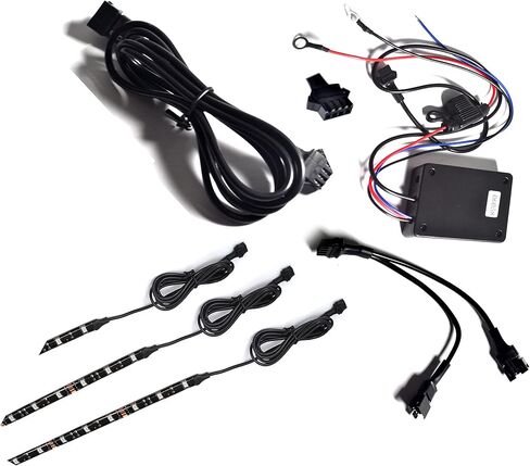 4 قطع سلك كابل تمديد 60 بوصة لإضاءة LED، موصل مسطح 4-PIN طول المدى لشريط الدراجة النارية RGB متعدد الألوان أضواء الصخور (تأتي مع قطعتين فاصل 1-2 Y) in Saudi Arabia