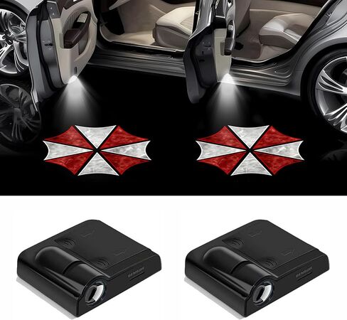 جهاز عرض شعار أضواء باب السيارة - قطعتان من المظلة اللاسلكية LED للباب - يناسب معظم السيارات/الشاحنات/سيارات الدفع الرباعي in Kuwait