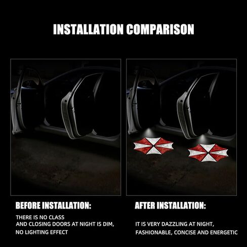 جهاز عرض شعار أضواء باب السيارة - قطعتان من المظلة اللاسلكية LED للباب - يناسب معظم السيارات/الشاحنات/سيارات الدفع الرباعي in Kuwait