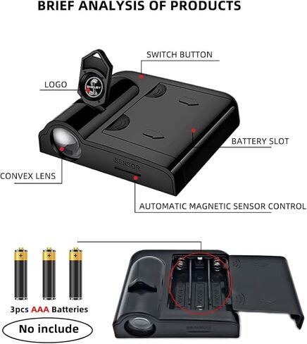 جهاز عرض شعار أضواء باب السيارة - قطعتان من المظلة اللاسلكية LED للباب - يناسب معظم السيارات/الشاحنات/سيارات الدفع الرباعي in Kuwait