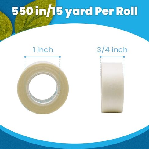 موزع أشرطة خالٍ من البلاستيك من Blue Lake ECOLIFE مع 4 لفات مقاس 3/4 بوصة × 630 بوصة شريط شفاف، مكتب توزيع الأشرطة لتغليف الهدايا، المكتب، المنزل، المدرسة in Kuwait