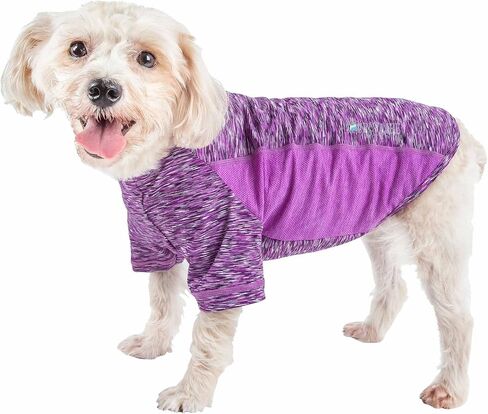 Pet Life ® Active 'Warf Speed' تي شيرت Heathered Dog للياقة البدنية واليوجا للحيوانات الأليفة ملابس للكلاب - تي شيرت عالي الأداء للكلاب مزود بتكنولوجيا قابلة للتمدد في 4 اتجاهات وعاكسة وسريعة الجفاف - قمصان صيفية للكلاب in Kuwait