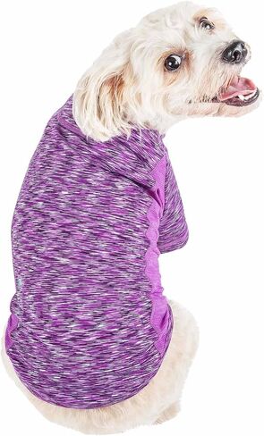 Pet Life ® Active 'Warf Speed' تي شيرت Heathered Dog للياقة البدنية واليوجا للحيوانات الأليفة ملابس للكلاب - تي شيرت عالي الأداء للكلاب مزود بتكنولوجيا قابلة للتمدد في 4 اتجاهات وعاكسة وسريعة الجفاف - قمصان صيفية للكلاب in Kuwait
