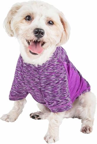 Pet Life ® Active 'Warf Speed' تي شيرت Heathered Dog للياقة البدنية واليوجا للحيوانات الأليفة ملابس للكلاب - تي شيرت عالي الأداء للكلاب مزود بتكنولوجيا قابلة للتمدد في 4 اتجاهات وعاكسة وسريعة الجفاف - قمصان صيفية للكلاب in Kuwait