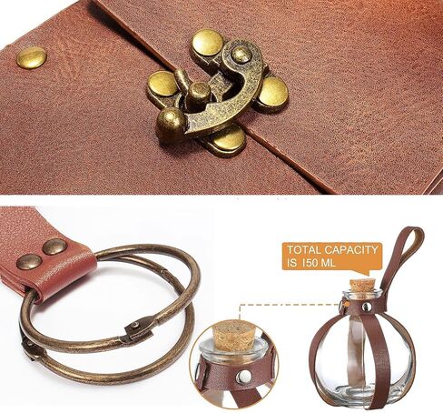 Renaissance Costume Sets Belt Pouch Purse Alight Potion Bottle Skirt Hike Set Medieval Festival Accessories for Hallowee (3-Brown) in Saudi Arabia