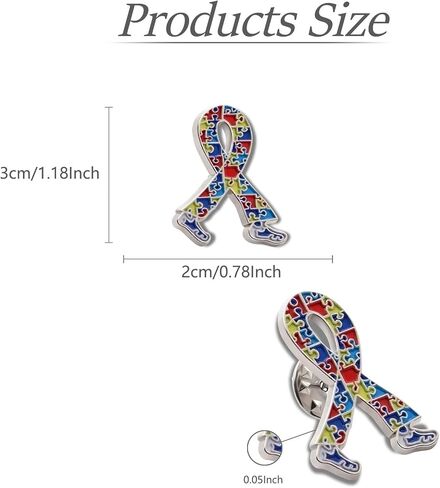Pack of 6 Autism Awareness Ribbon Walking Lapel Pins Bulk– Autistic Puzzle Autism/Asperger’s Spectrum Disorder ASD Support Love Pins in Saudi Arabia