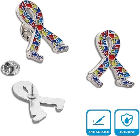 Pack of 6 Autism Awareness Ribbon Walking Lapel Pins Bulk– Autistic Puzzle Autism/Asperger’s Spectrum Disorder ASD Support Love Pins in Saudi Arabia
