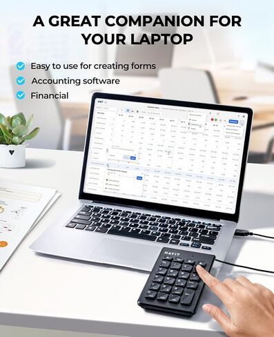 لوحة أرقام هافيت، لوحة أرقام USB للكمبيوتر المحمول المكتبي، لوحة مفاتيح رقمية سلكية مكونة من 23 مفتاحًا مع آلة حاسبة للمحاسبين in Kuwait