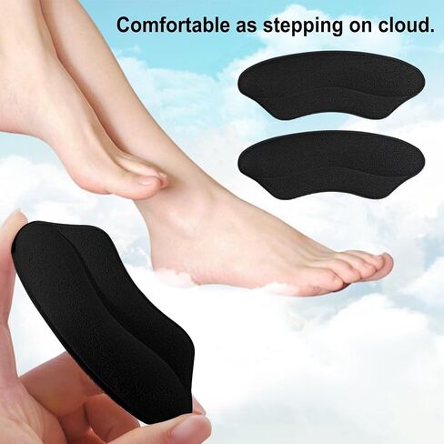 Heel Grips Women Shoes Pads: Inserts into Back Heel - Heel Protector for High Heel Boots Insoles Prevent Too Big Shoe from Slipping Liner Cushion for Comfortable Support(4 Pairs)（Black） in Saudi Arabia