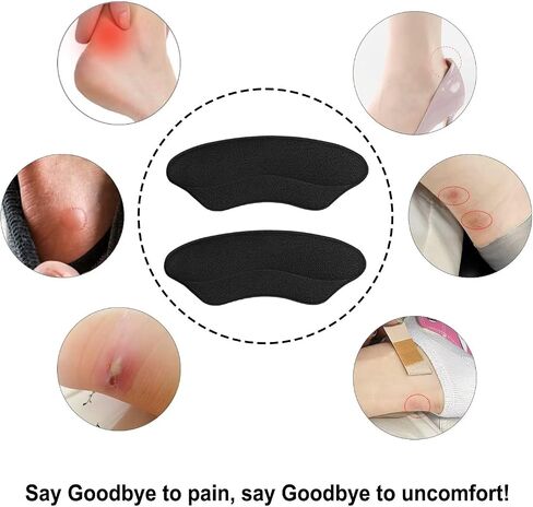 Heel Grips Women Shoes Pads: Inserts into Back Heel - Heel Protector for High Heel Boots Insoles Prevent Too Big Shoe from Slipping Liner Cushion for Comfortable Support(4 Pairs)（Black） in Saudi Arabia