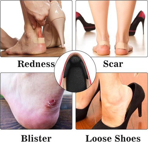 2 Pairs 2 in 1 Heel Grips Sponge Back of Heel Cushion Inserts Shoes Liner Pads Filler Snugs for Men Women Loose Shoes Improved Shoe Fit Comfort Stop Slip Blister(Black) in Saudi Arabia