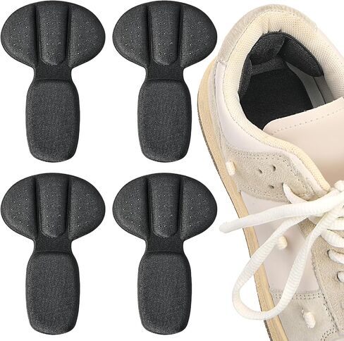 2 Pairs 2 in 1 Heel Grips Sponge Back of Heel Cushion Inserts Shoes Liner Pads Filler Snugs for Men Women Loose Shoes Improved Shoe Fit Comfort Stop Slip Blister(Black) in Saudi Arabia