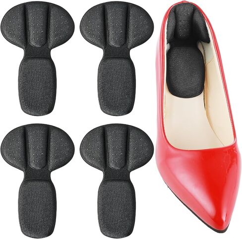 2 Pairs 2 in 1 Heel Grips Sponge Back of Heel Cushion Inserts Shoes Liner Pads Filler Snugs for Men Women Loose Shoes Improved Shoe Fit Comfort Stop Slip Blister(Black) in Saudi Arabia