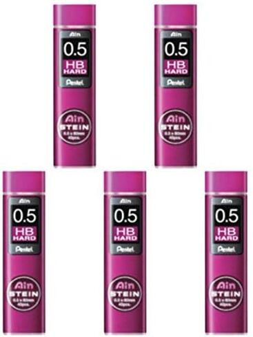 Pentel Ain Mechanical Pencil Leads 0.5mm HB Hard, 5 Pack/total 200 Leads Value Set in Saudi Arabia
