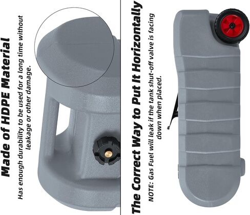 خزان نقل الوقود سعة 15 جالون، علبة غاز مع فوهة نقل يدوية، خزان وقود ديزل بنزين على العجلات للسيارات وجزازات العشب والقوارب ATVs، 2 جالون/الدقيقة، أحمر in Kuwait