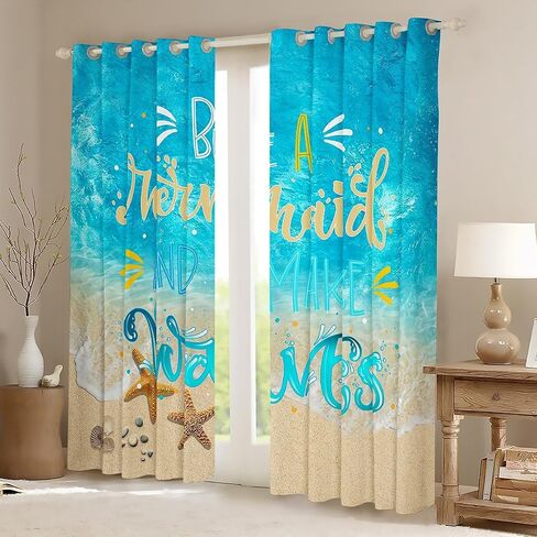 Manfei Ice Hockey Kids Window Curtains Sports Gaming Theme Blue Window العلاجات، ستائر نافذة مشغل الهوكي للأولاد والبنات ديكور الغرفة جروميت أعلى 2 لوحة مجموعة ستائر غرفة النوم، 42Wx63L بوصة in Kuwait