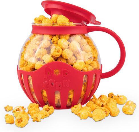 Glass Microwave Popcorn Popper with 3-in-1 Multifunctional High Temperature Resistant Glass Popcorn Jar Silicone Lid for Family Party Blue 1 pack in Saudi Arabia