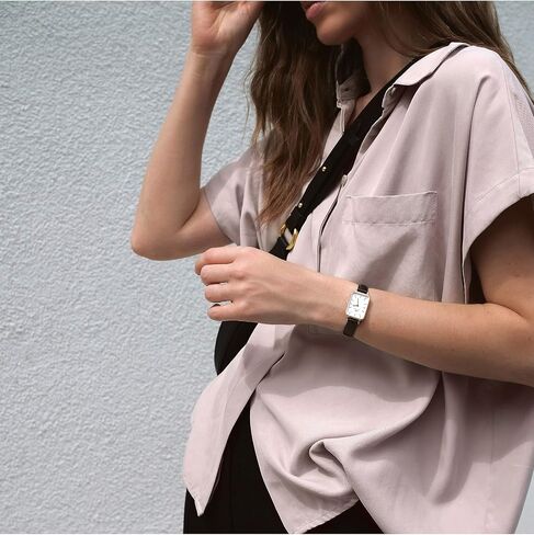 Daniel Wellington Quadro Pressed Sheffield 20x26mm Women's Watch, Leather Rose Gold Watch for Women in Saudi Arabia