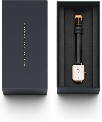Daniel Wellington Quadro Pressed Sheffield 20x26mm Women's Watch, Leather Rose Gold Watch for Women in Saudi Arabia