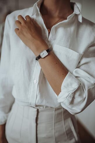 Daniel Wellington Quadro Pressed Sheffield 20x26mm Women's Watch, Leather Rose Gold Watch for Women in Saudi Arabia