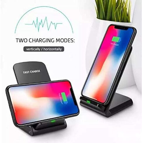 شاحن BoxWave متوافق مع هاتف LG G8 ThinQ - حامل الشحن السريع اللاسلكي (10 واط)، بدون سلك؛ لا مشكلة! اشحن هاتفك بكل سهولة! لهاتف LG G8 ThinQ - أسود لامع in Kuwait