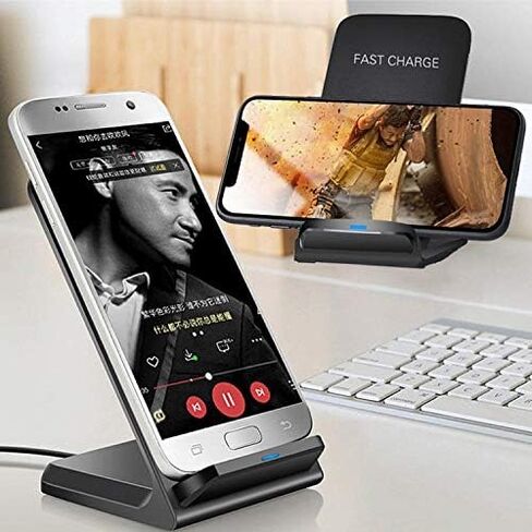 شاحن BoxWave متوافق مع هاتف LG G8 ThinQ - حامل الشحن السريع اللاسلكي (10 واط)، بدون سلك؛ لا مشكلة! اشحن هاتفك بكل سهولة! لهاتف LG G8 ThinQ - أسود لامع in Kuwait