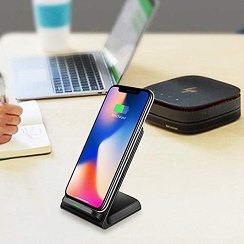 شاحن BoxWave متوافق مع هاتف LG G8 ThinQ - حامل الشحن السريع اللاسلكي (10 واط)، بدون سلك؛ لا مشكلة! اشحن هاتفك بكل سهولة! لهاتف LG G8 ThinQ - أسود لامع in Kuwait