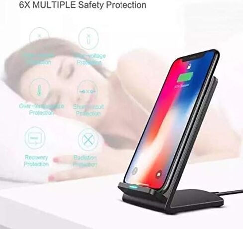 شاحن BoxWave متوافق مع هاتف LG G8 ThinQ - حامل الشحن السريع اللاسلكي (10 واط)، بدون سلك؛ لا مشكلة! اشحن هاتفك بكل سهولة! لهاتف LG G8 ThinQ - أسود لامع in Kuwait