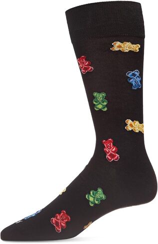 MeMoi Men's Yummy Gummy Bears Rayan Blend Novelty Crew Sock in Saudi Arabia
