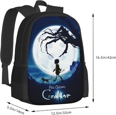 Coraline Backpack Cute School Backpack Cartoon Back Pack School Book Bag Lightweight Schoolbag With Lunch Bag Box And Pencil Case For Boys Girls Women Men in Saudi Arabia
