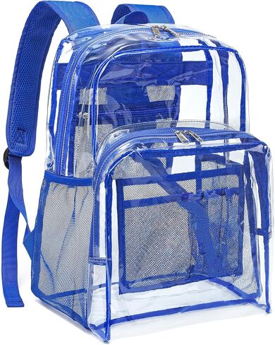 YGR Clear Backpack Heavy Duty PVC Transparent Backpack See Through Large Capacity Multiple Pockets Bookbag for Concert Work Security Travel Festival Black in Saudi Arabia