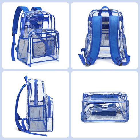 YGR Clear Backpack Heavy Duty PVC Transparent Backpack See Through Large Capacity Multiple Pockets Bookbag for Concert Work Security Travel Festival Black in Saudi Arabia