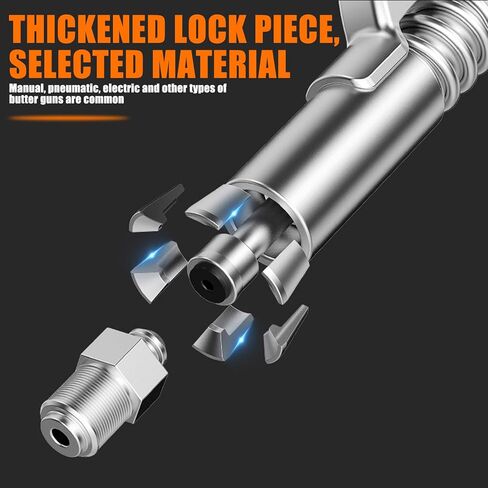 1 قطعة 6 مخالب زيوت التشحيم مقرنة، قفل المشبك نوع فوهة حقن الضغط العالي، متوافق مع دليل / كهربائي / مسدس زبدة هوائي، للمعايير الوطنية M6، M8، M10، M12، M14 (فضي) in Kuwait