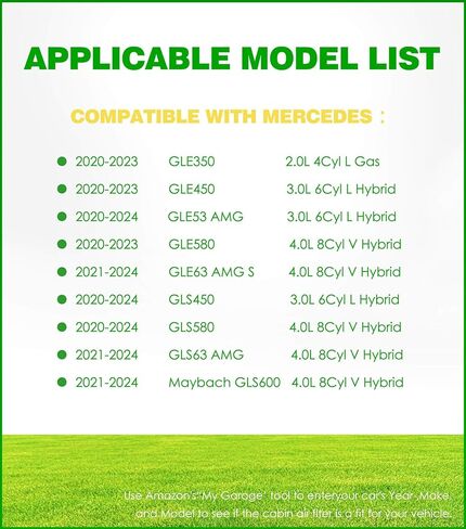 طقم فلتر هواء المقصورة لسيارة 2020-2023 Mercedes Benz GLE 350، GLS 450، GLS 580، GLE 450، GLE 53 AMG، GLE 63 AMG S، GLS 63 AMG، يناسب 2021+ Maybach GLS 600، استبدل A1678350400 A1678350200 in Kuwait