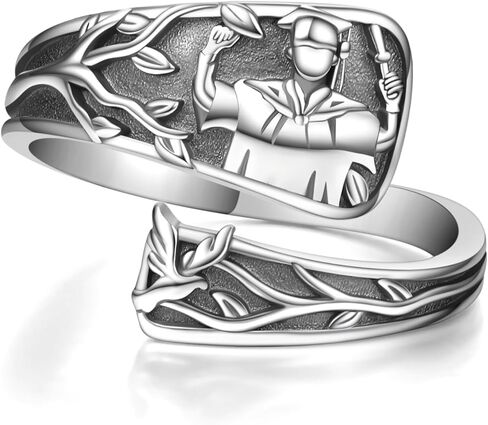 هدايا التخرج لصفها من 2024-925 خواتم التخرج من الفضة الاسترليني خاتم ملعقة التخرج هدايا للنساء والرجال in Kuwait