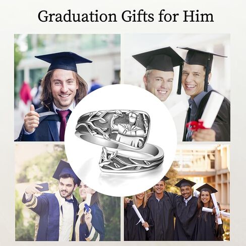 هدايا التخرج لصفها من 2024-925 خواتم التخرج من الفضة الاسترليني خاتم ملعقة التخرج هدايا للنساء والرجال in Kuwait