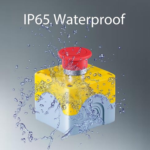 مفتاح زر إيقاف الطوارئ للفطر الأحمر 22 مم مع صندوق، IP65 مقاوم للماء 600 فولت 10 أمبير 1NC1NO (1NC1NO) in Kuwait