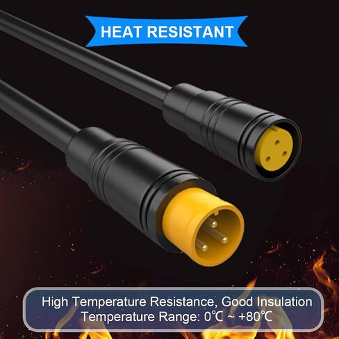 5 Pairs Waterproof Julet 4 Pin Connector Ebike Extension Cable - 20cm Female & Male Plug Wire for Electric Bicycle Light, Throttle, Ebrake, DIY Bike Projects, with 20 Pcs Heat Shrink Tube in Saudi Arabia