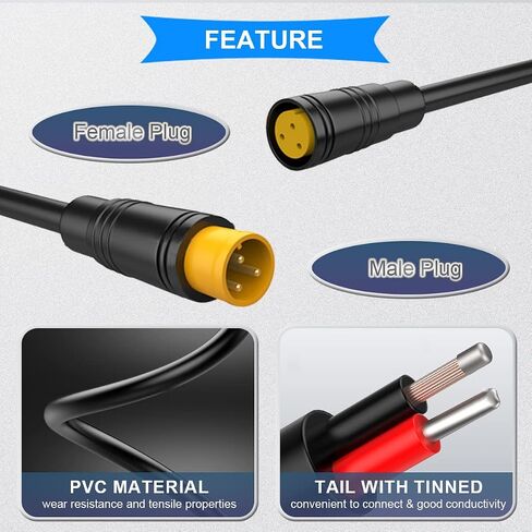 5 Pairs Waterproof Julet 4 Pin Connector Ebike Extension Cable - 20cm Female & Male Plug Wire for Electric Bicycle Light, Throttle, Ebrake, DIY Bike Projects, with 20 Pcs Heat Shrink Tube in Saudi Arabia