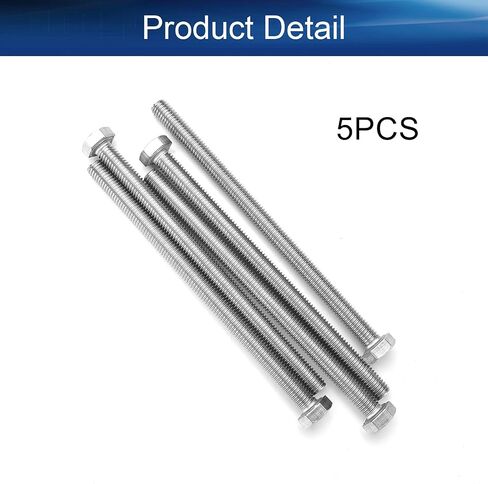 Yinpecly M8 Hex Bolt M8-1.25 x 130mm UNC Hex Head Screw Bolts 304 Stainless Steel Fully Threaded Hex Tap Bolts 5pcs in Saudi Arabia