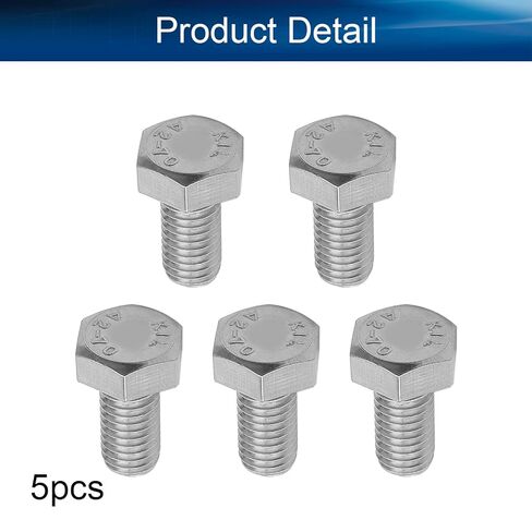 Yinpecly M8 Hex Bolt M8-1.25 x 130mm UNC Hex Head Screw Bolts 304 Stainless Steel Fully Threaded Hex Tap Bolts 5pcs in Saudi Arabia