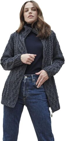 Ladies Irish Zipper Wool Cardigan in Kuwait