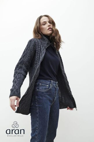 Ladies Irish Zipper Wool Cardigan in Kuwait