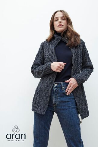 Ladies Irish Zipper Wool Cardigan in Kuwait