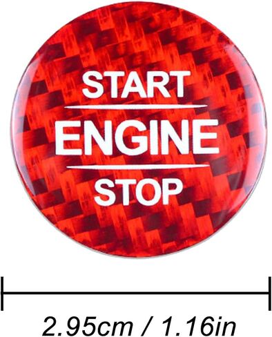 QianBao Compatible with Start Stop Button Cover Carbon Fiber Keyless Car Engine Push Start Ignition Switch Sticker for Mercedes Benz A B G GLB GLE GLS CLA GLE GLS Class Red in Saudi Arabia