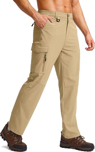 G Gradual Men's Hiking Cargo Pants Water Resistant Quick Dry Lightweight Outdoor Tactical Pants for Men with Multi Pocket (Sand, M) in Saudi Arabia