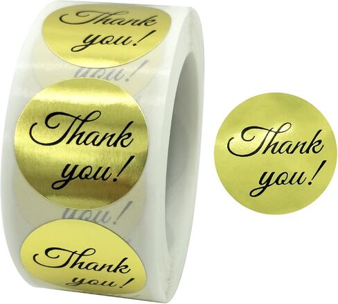 500Pcs Thank You Stickers, 1" Thank You Stickers Roll, Sealing Stickers Thank You Label Tags for Small Business, Gifts, Weddings, Giveaways, 500 Stickers Per Roll (1 Inch, 4 Colors) in Saudi Arabia