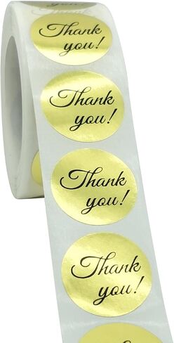 500Pcs Thank You Stickers, 1" Thank You Stickers Roll, Sealing Stickers Thank You Label Tags for Small Business, Gifts, Weddings, Giveaways, 500 Stickers Per Roll (1 Inch, 4 Colors) in Saudi Arabia