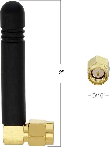 GSM Omni Directional Thumb Antenna with SMA Male L-Type Connector – CDMA and WCDMA, 2.5 dBi Gain and 900-1800 MHz (2 Pack) in Saudi Arabia